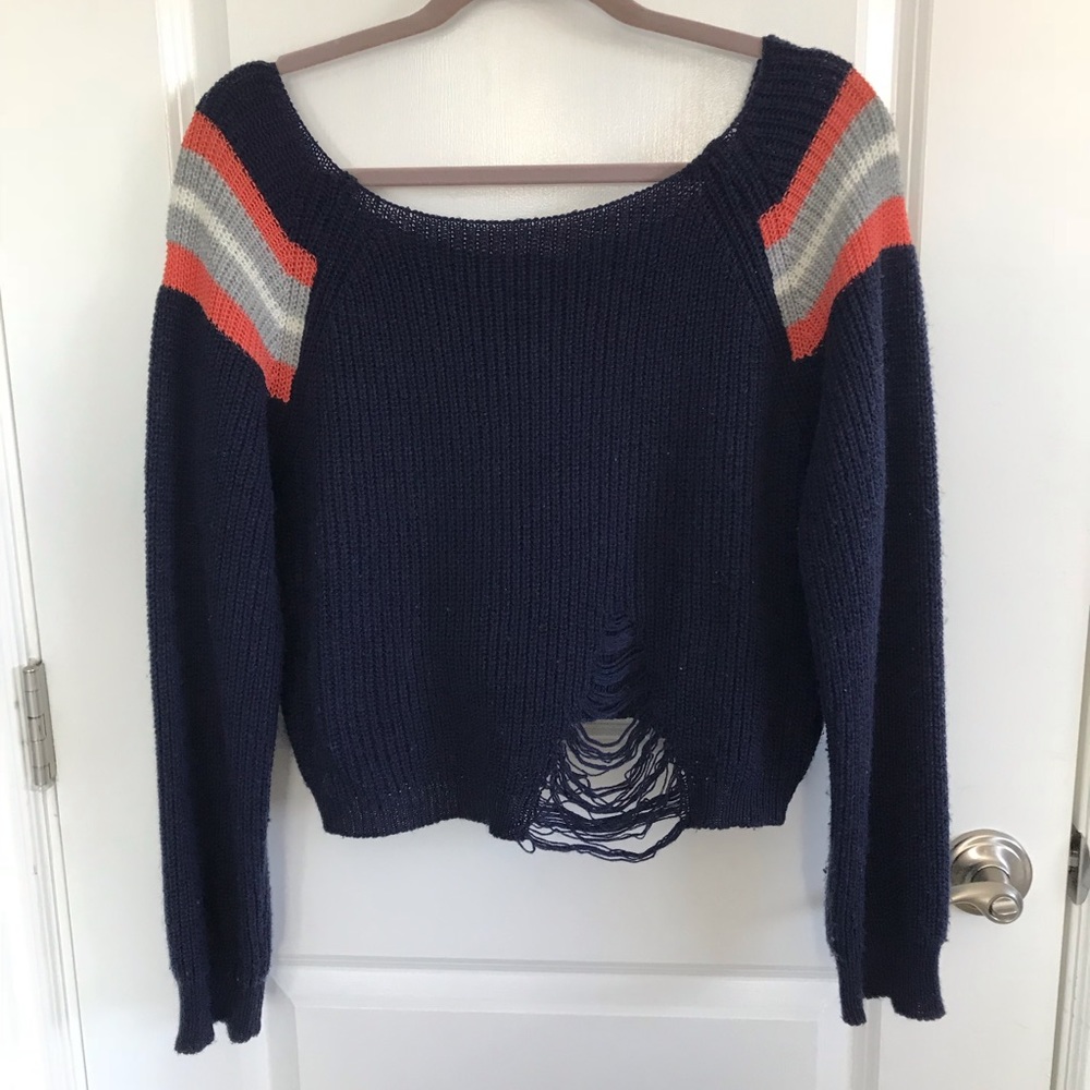 Sweater with distress